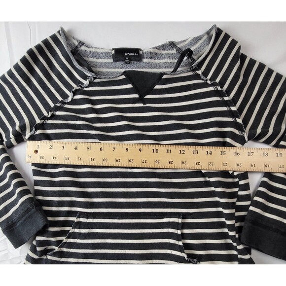 O'neill Womens Medium Blue/White Striped Long Sleeve Round Neck Pullover Boho - Picture 7 of 7